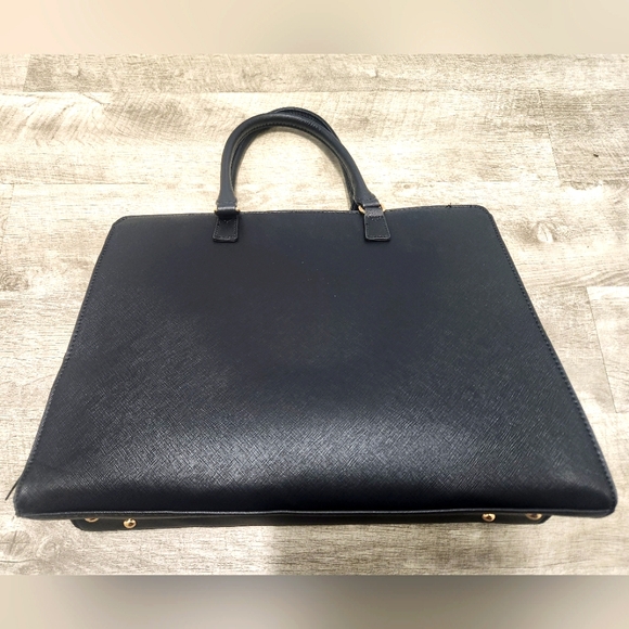 Laptop Bag for Women 15.6 Inch Tote Business Work Bag Leather Waterproof - Black - Picture 8 of 14